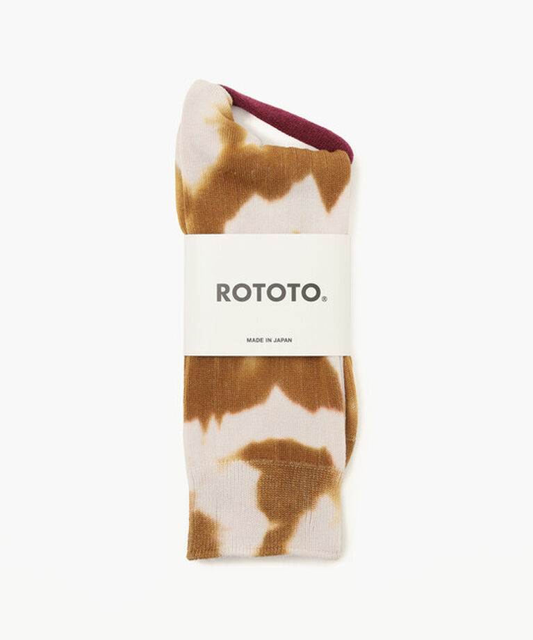 ROTOTO「【ロトト】フォーマルクルーソックス  タイダイ/ライトブラウン ベージュ コットン ポリアミド/靴下」|ソックス|