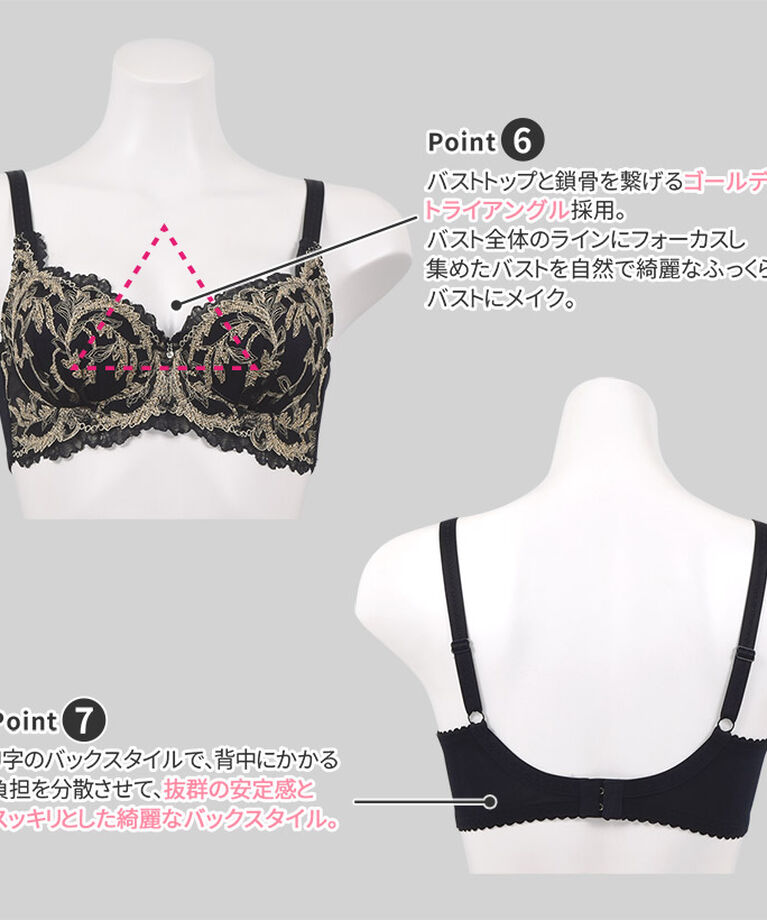 intesucre「アンテシュクレ intesucre 脇高ブラ Premium ブラジャー単品 B-D/65-75 IBT339」|インナー|