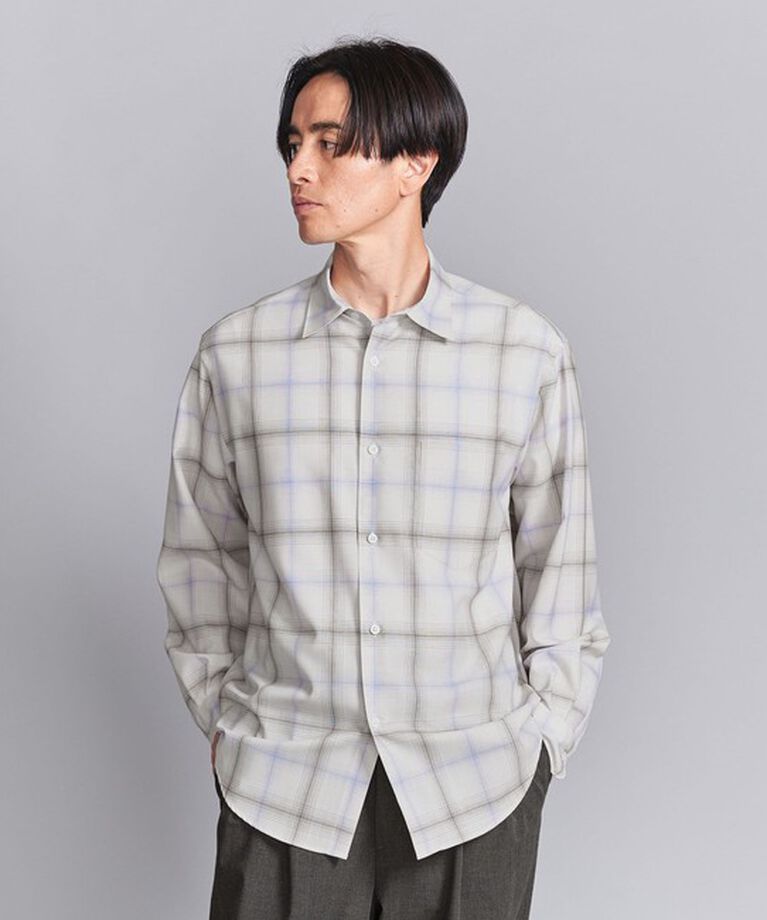 BEAUTY&YOUTH UNITED ARROWS「尾州 オンブレ レギュラーフォルム テーパード シャツ -ウォッシャブル MADE IN JAPAN-」|シャツ・ブラウス|
