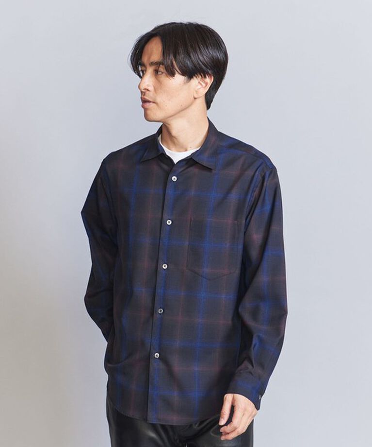 BEAUTY&YOUTH UNITED ARROWS「尾州 オンブレ レギュラーフォルム テーパード シャツ -ウォッシャブル MADE IN JAPAN-」|シャツ・ブラウス|