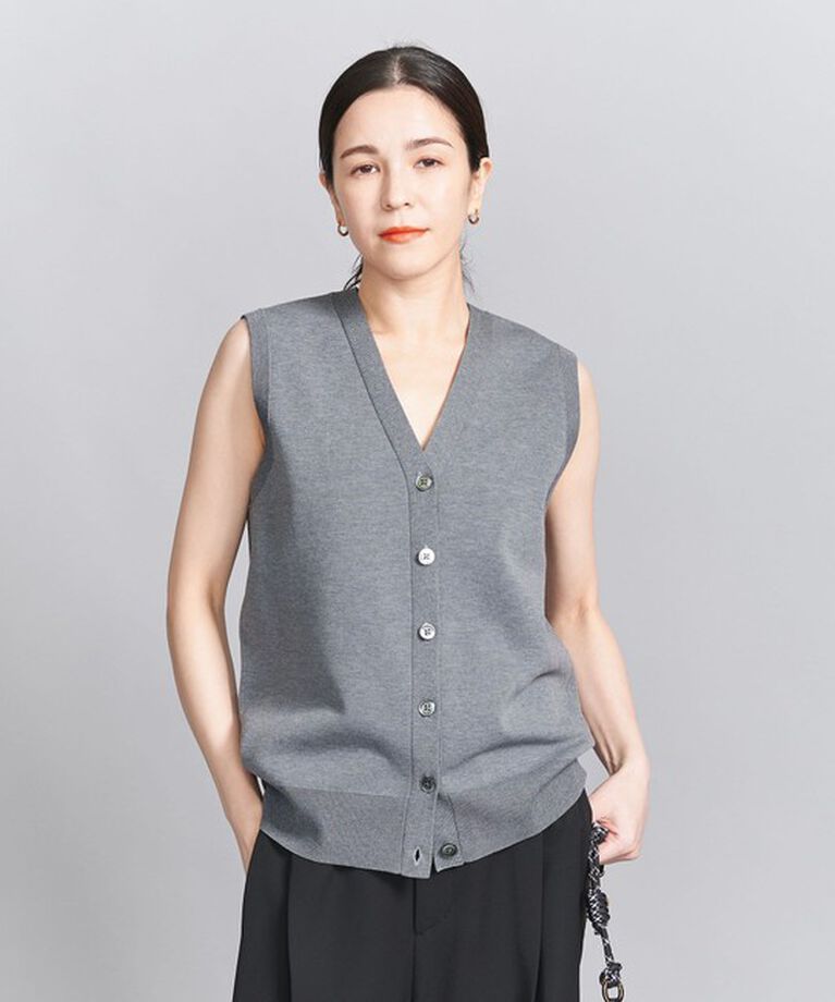 BEAUTY&YOUTH UNITED ARROWS「フロントボタン Vネック ニットベスト -ウォッシャブル-」|ベスト・ジレ|
