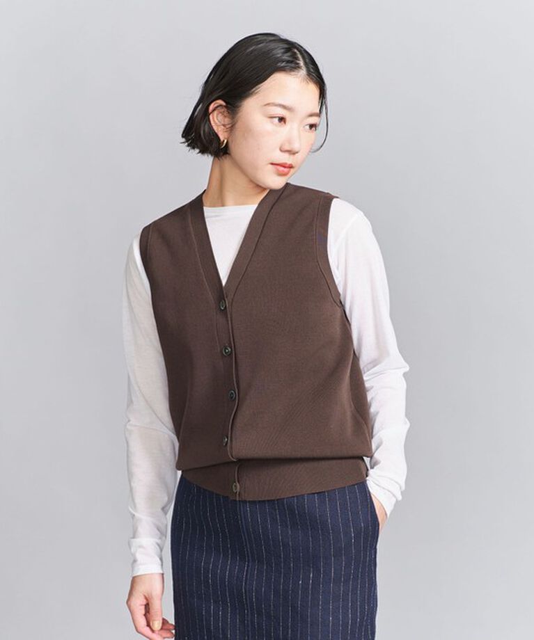 BEAUTY&YOUTH UNITED ARROWS「フロントボタン Vネック ニットベスト -ウォッシャブル-」|ベスト・ジレ|