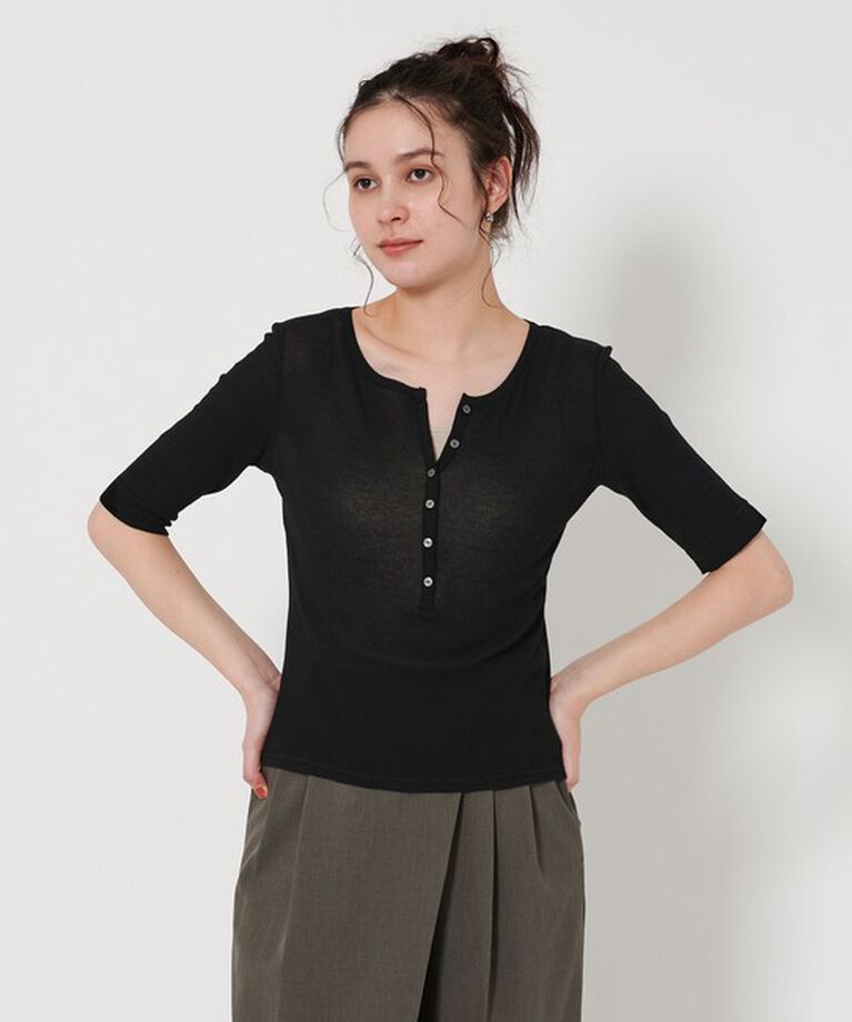 BEAUTY&YOUTH UNITED ARROWS「コットンシアーワッフル ヘンリーネック カットソー」|Tシャツ・カットソー|