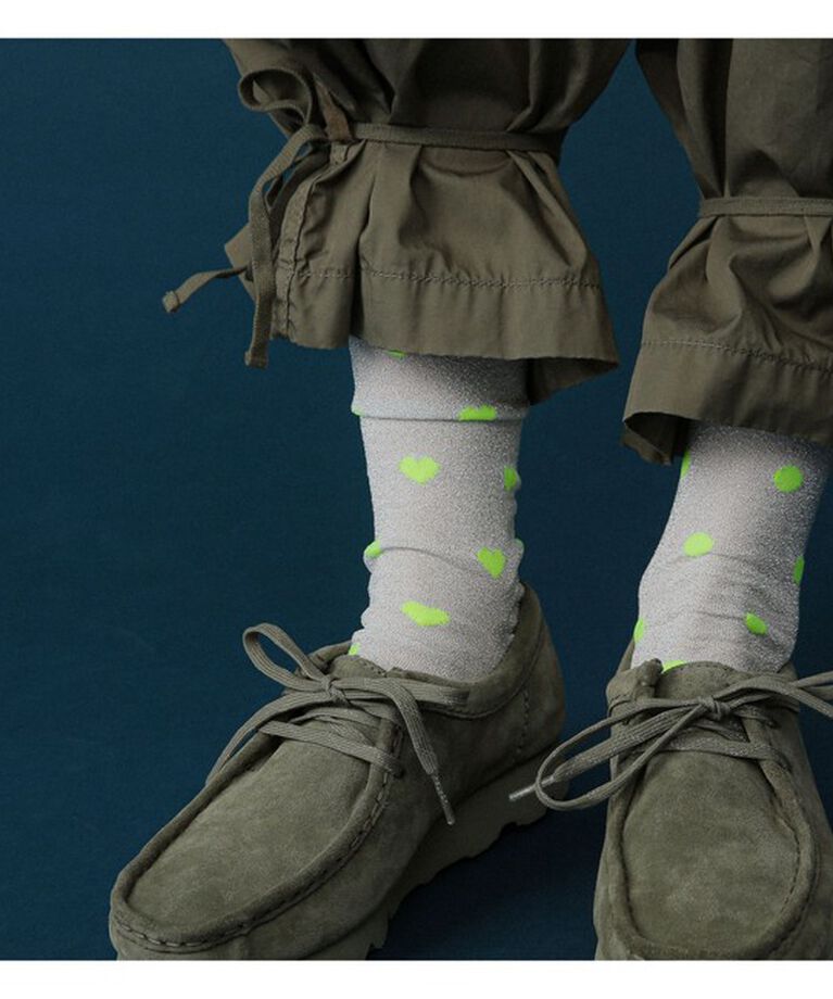 BEAMSBOY「ROSTER SOX / 別注 ドット アンド ハート ソックス」|ソックス|GREY