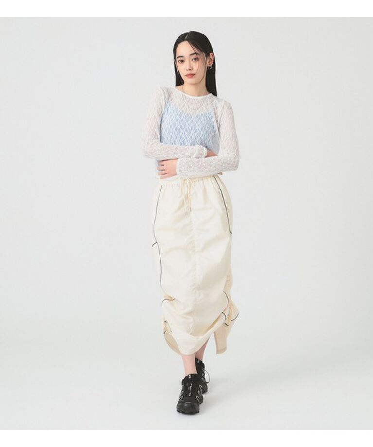 Ray BEAMS 「ストレッチレース クルーネック Tシャツ」|Tシャツ・カットソー|