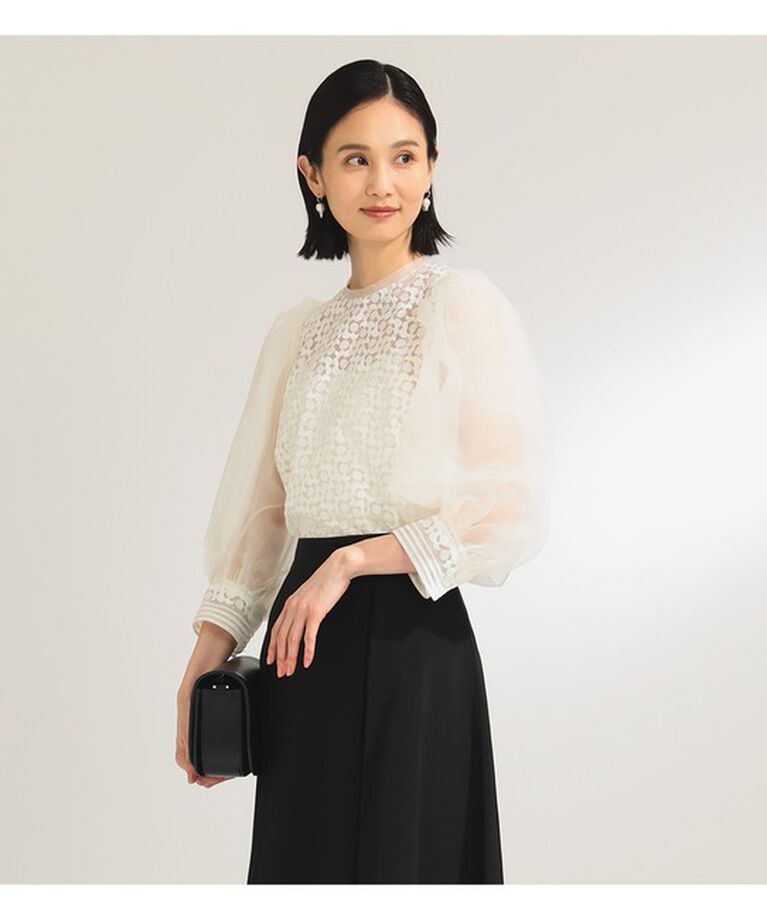 Demi-Luxe BEAMS 「エンブロイダリー パフスリーブ ブラウス」|シャツ・ブラウス|