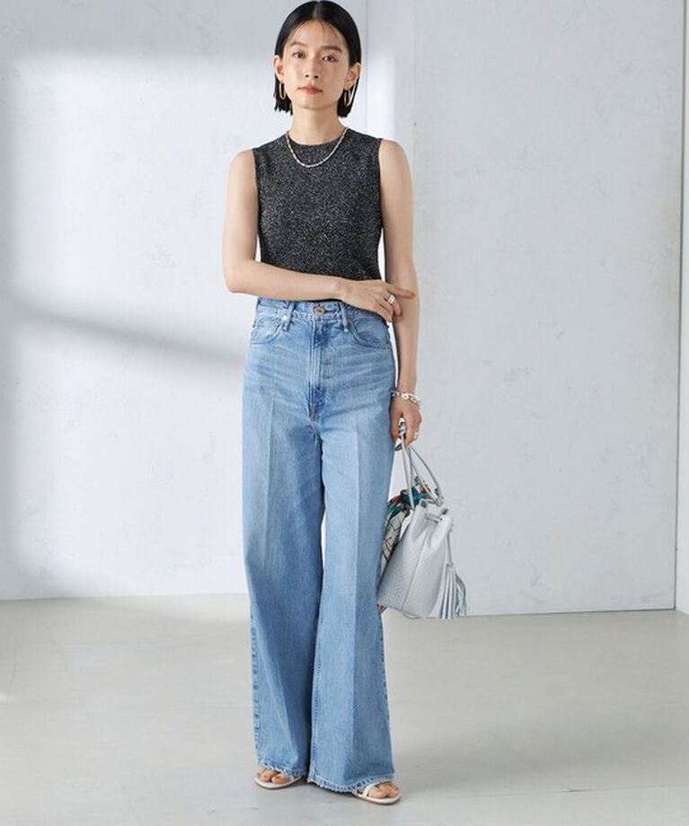 SHIPS for women「〈手洗い可能〉ラメ ノースリーブ ニット」|ニット・セーター|