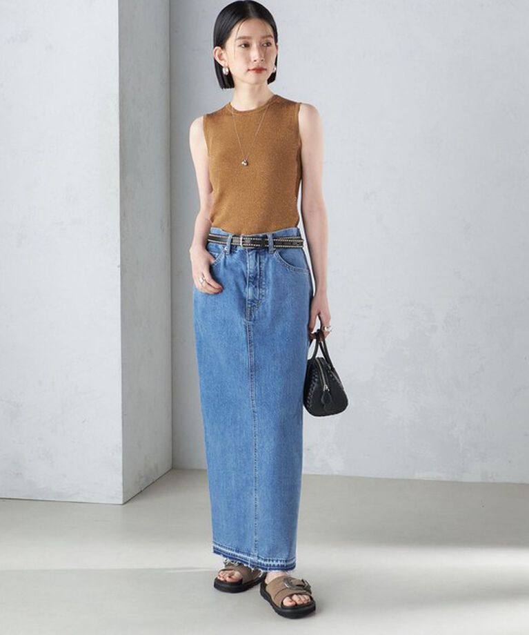 SHIPS for women「〈手洗い可能〉ラメ ノースリーブ ニット」|ニット・セーター|