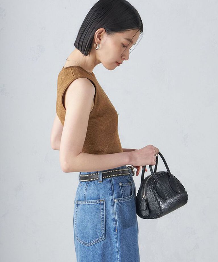 SHIPS for women「〈手洗い可能〉ラメ ノースリーブ ニット」|ニット・セーター|