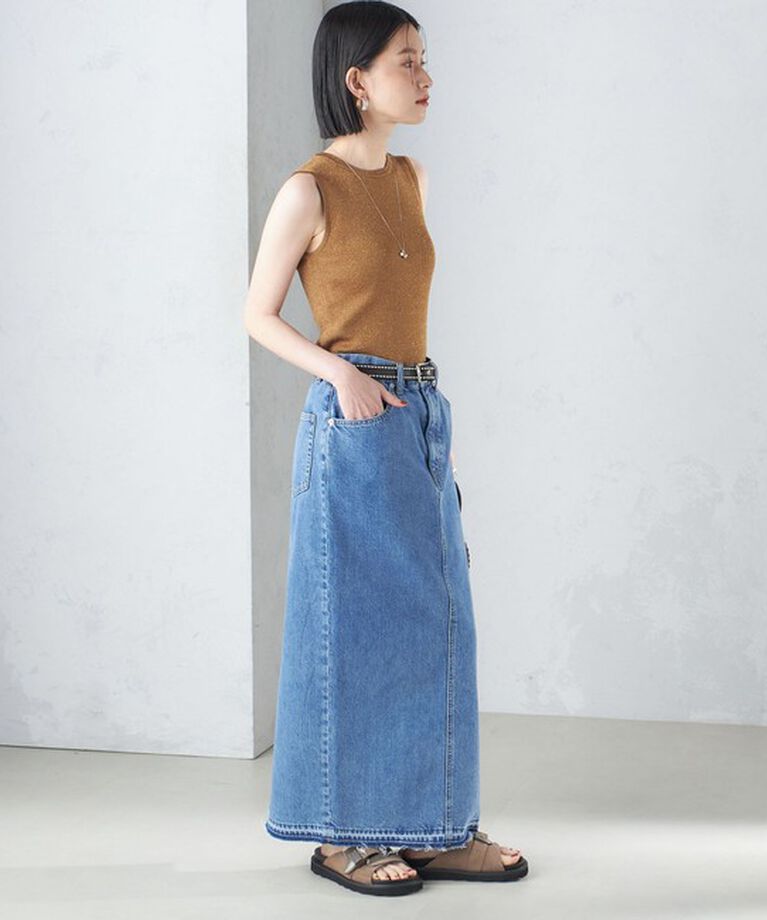 SHIPS for women「〈手洗い可能〉ラメ ノースリーブ ニット」|ニット・セーター|