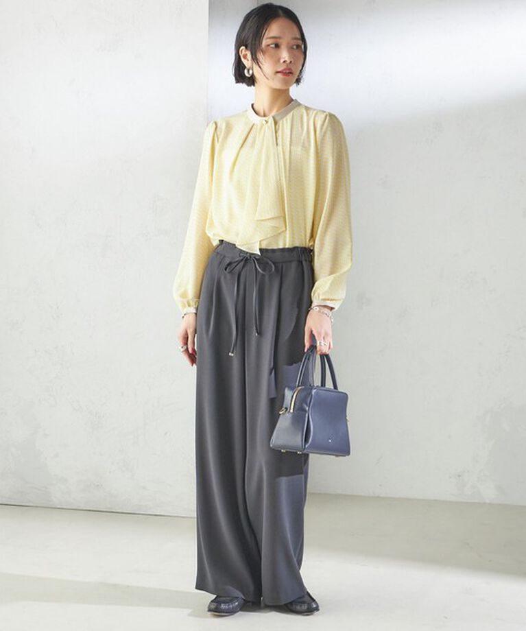 SHIPS for women「〈手洗い可能〉アセテート混 バック サテン ワイド パンツ」|その他|