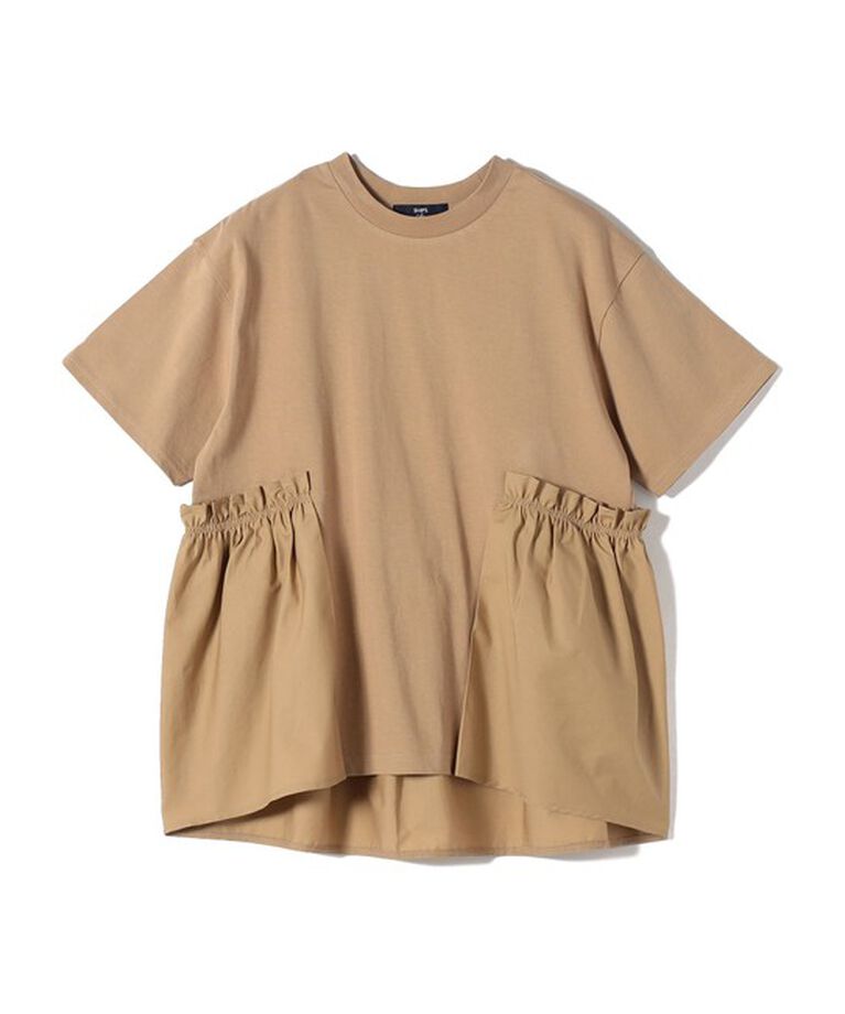 SHIPS Colors 「SHIPS Colors:〈手洗い可能〉ドッキング ペプラム ショートスリーブ トップス◇」|Tシャツ・カットソー|