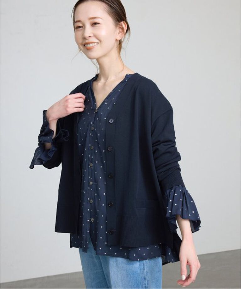 SLOBE IENA「《接触冷感/UV機能》FROSTYCOTTON Vネックカーディガン」|カーディガン|