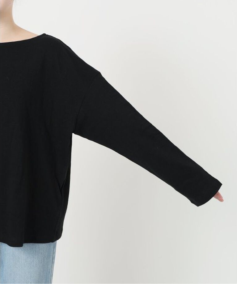 IENA「《予約》ONIT/オニット ROUGH COTTON BACK OPEN ボートネックロンT」|Tシャツ・カットソー|