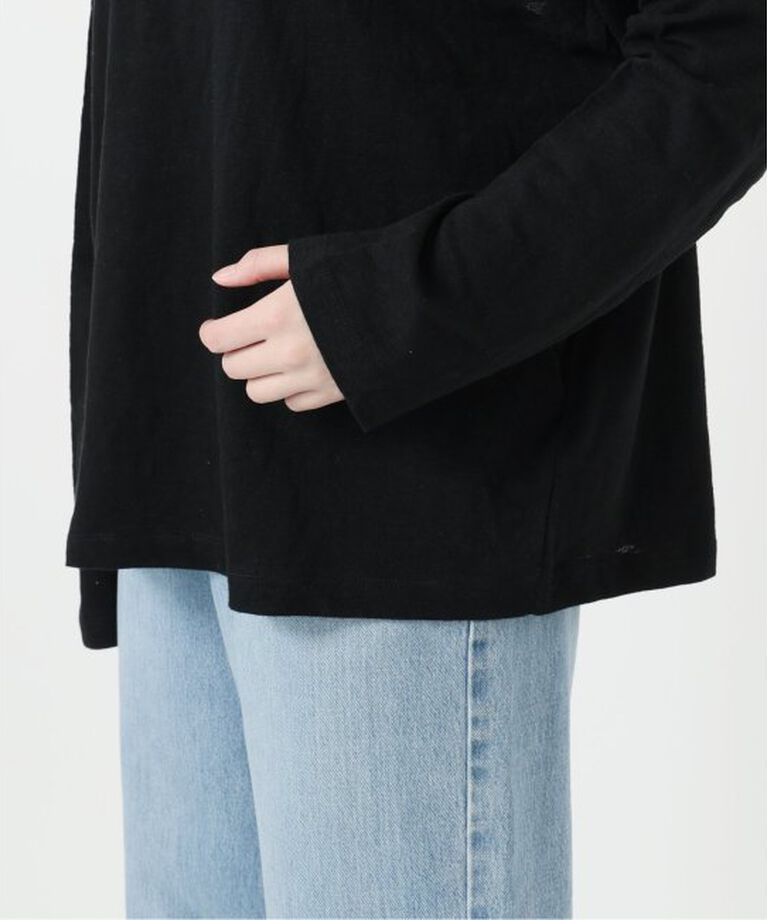 IENA「《予約》ONIT/オニット ROUGH COTTON BACK OPEN ボートネックロンT」|Tシャツ・カットソー|
