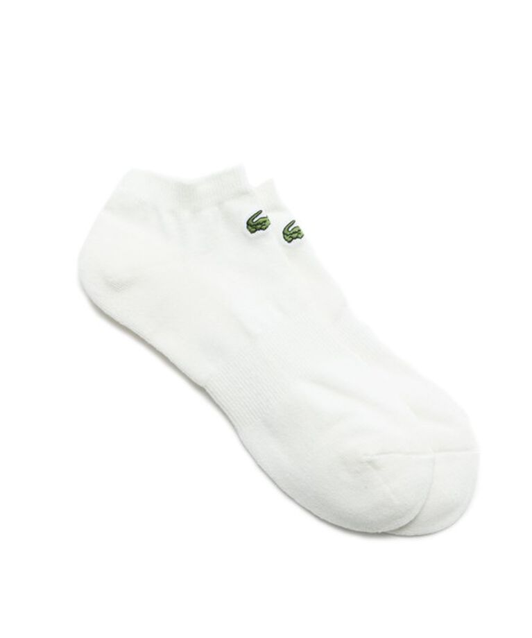 LACOSTE「足底パイル ロゴ スニーカー丈ソックス」|ソックス|ホワイト