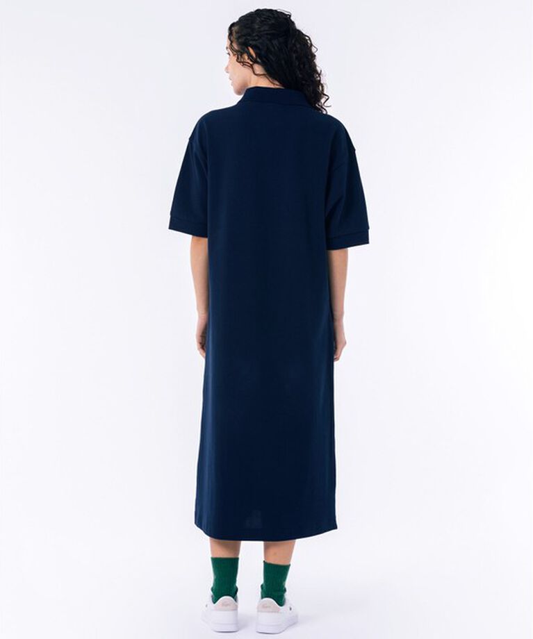 LACOSTE「ルーズフィット5分袖ポロドレス / ポロワンピース マキシ丈 ロング丈」|ワンピース|