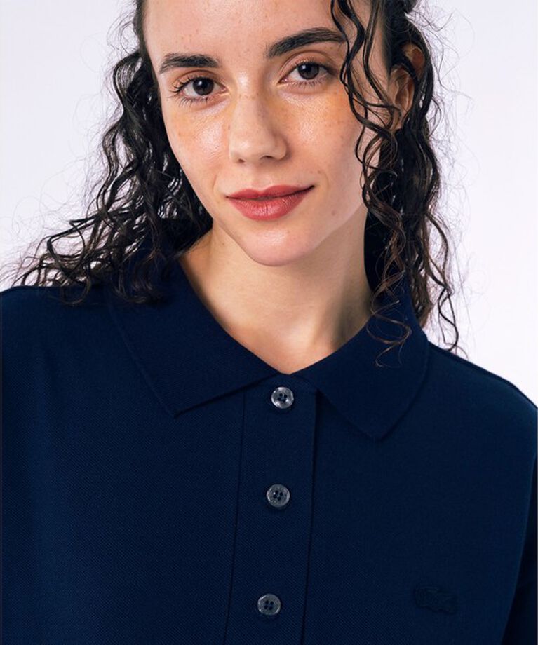 LACOSTE「ルーズフィット5分袖ポロドレス / ポロワンピース マキシ丈 ロング丈」|ワンピース|