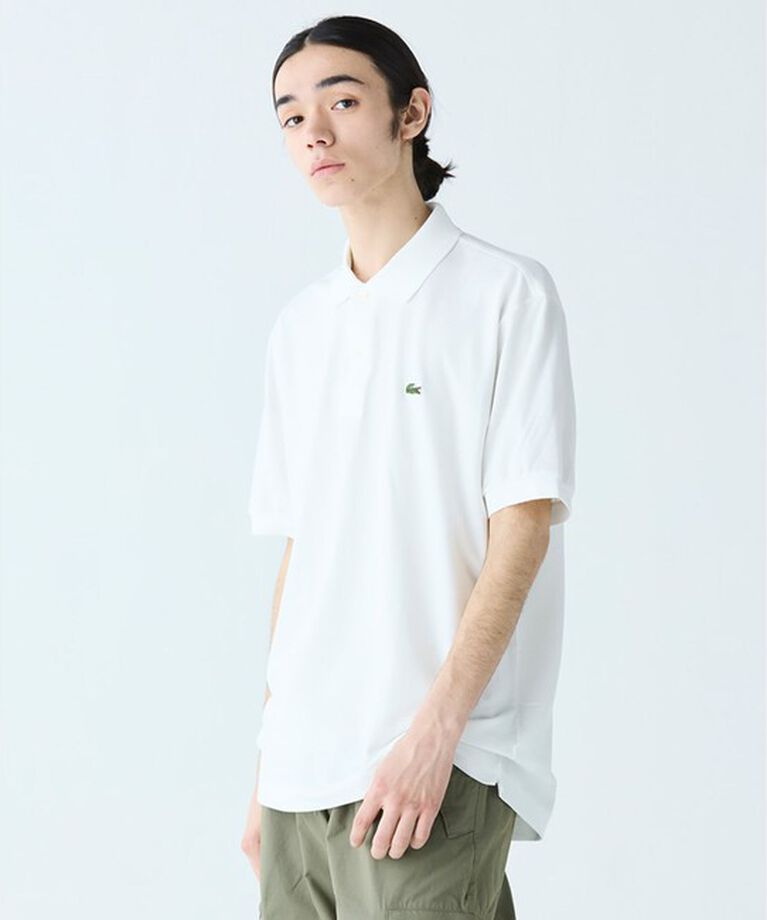 LACOSTE「通気性 イージーケア 軽量鹿の子ピケ L.12.12ライトウェイト半袖ポロシャツ」|ポロシャツ|ホワイト