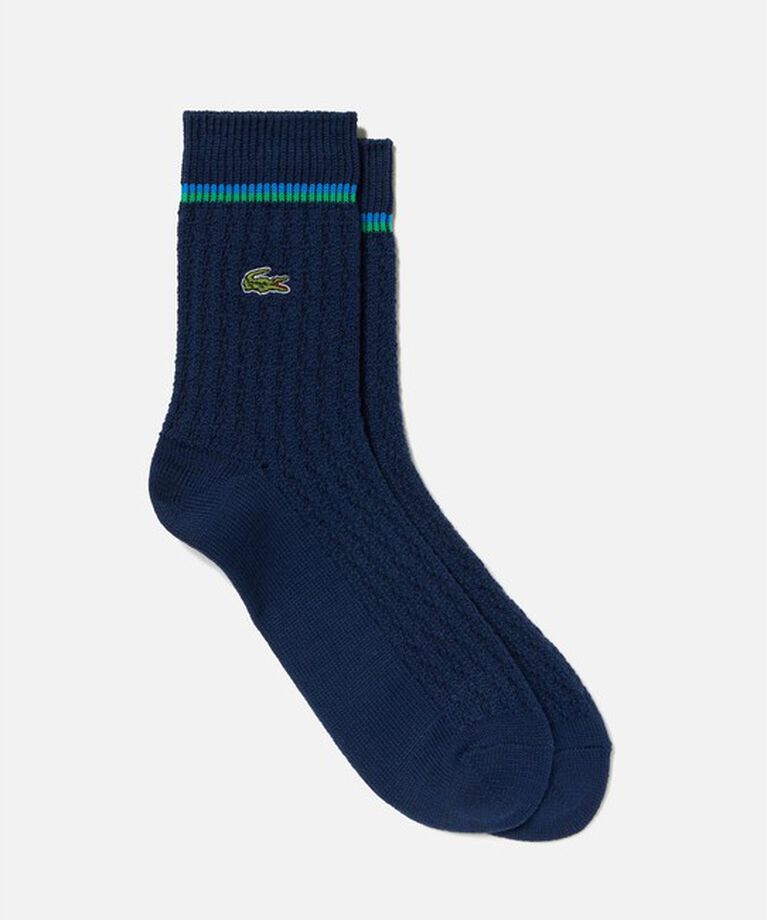 LACOSTE「メッシュニッティングソックス」|ソックス|ネイビー