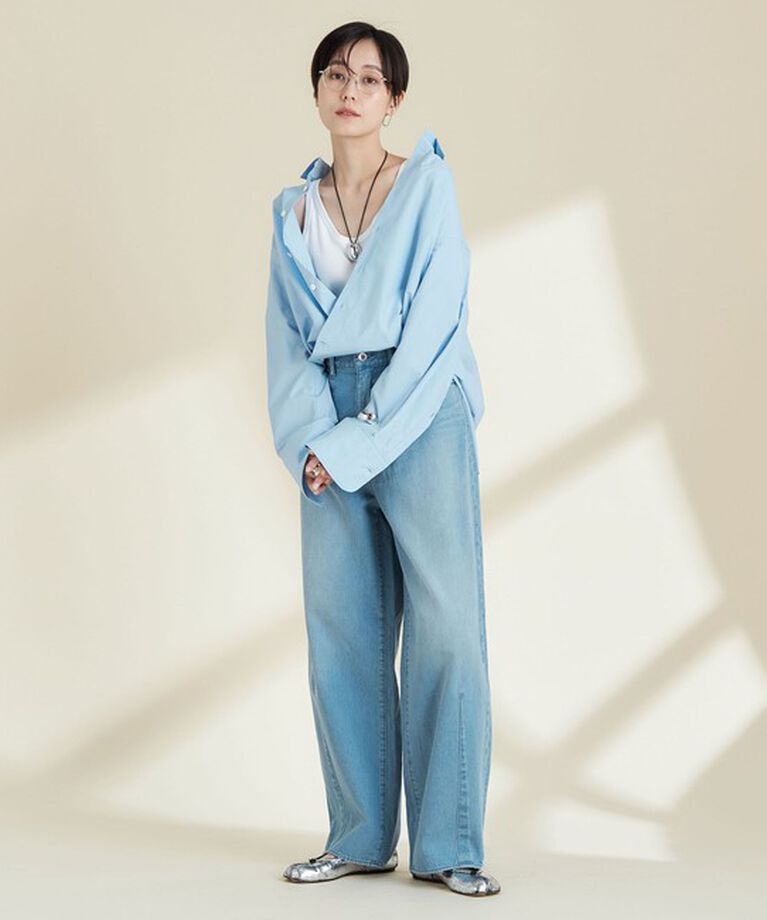 Rie Miller「ハイウエストバギーデニム」|デニム|