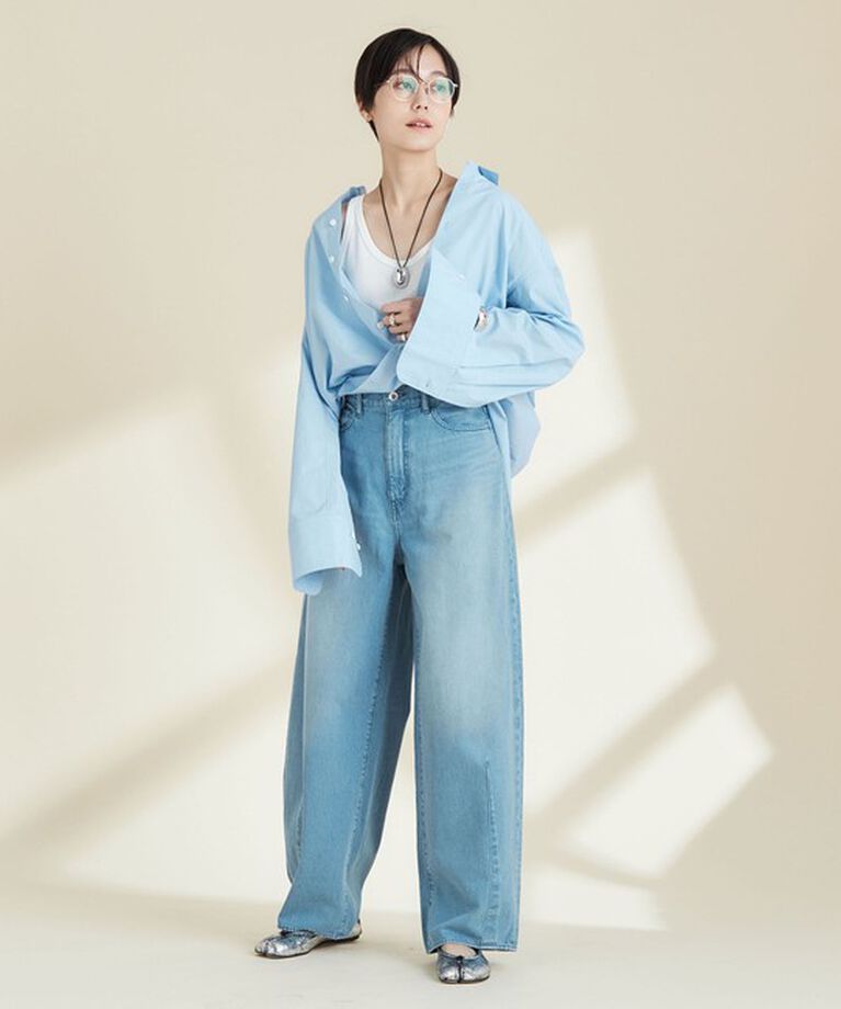 Rie Miller「ハイウエストバギーデニム」|デニム|
