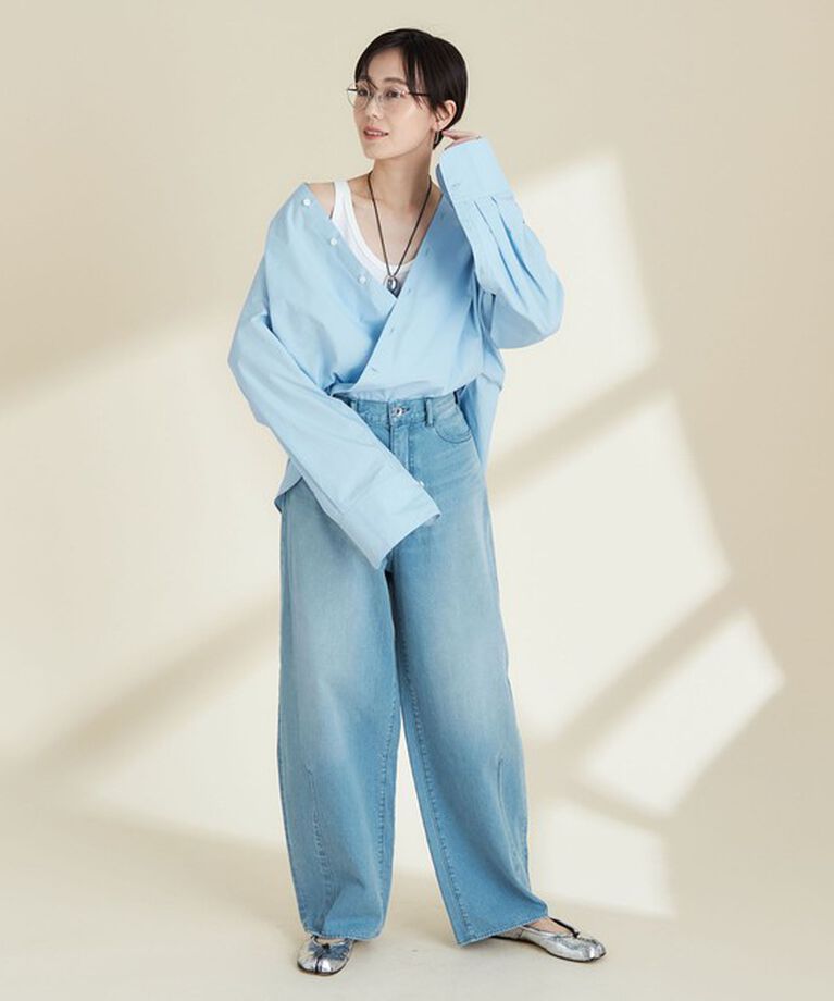 Rie Miller「ハイウエストバギーデニム」|デニム|