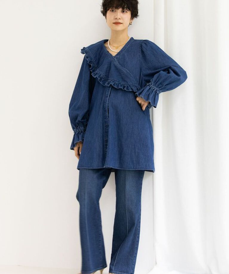 Rie Miller「【RM denim】センタープレスハイウエストデニム」|デニム|