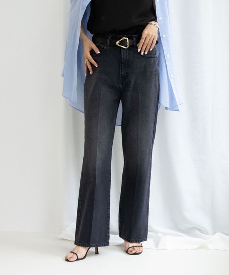 Rie Miller「【RM denim】センタープレスハイウエストデニム」|デニム|