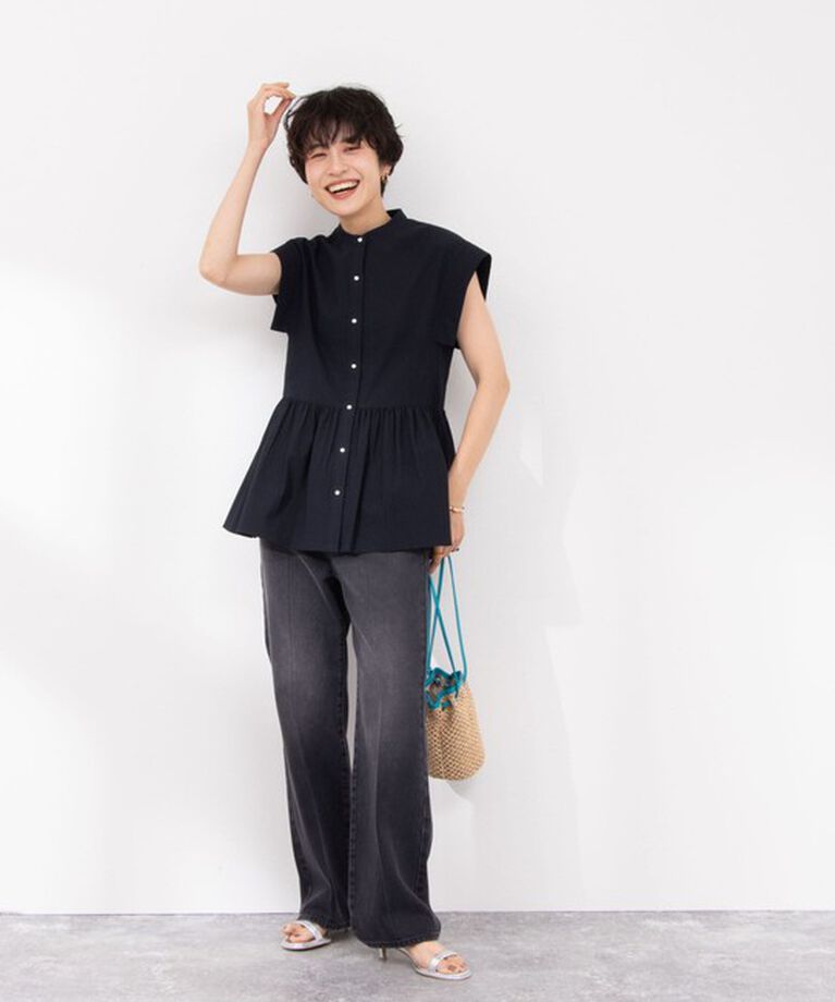 Rie Miller「【RM denim】センタープレスハイウエストデニム」|デニム|