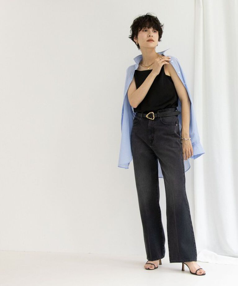 Rie Miller「【RM denim】センタープレスハイウエストデニム」|デニム|