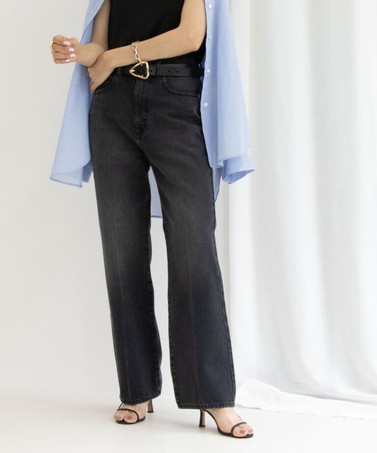 Rie Miller「【RM denim】センタープレスハイウエストデニム」|デニム|