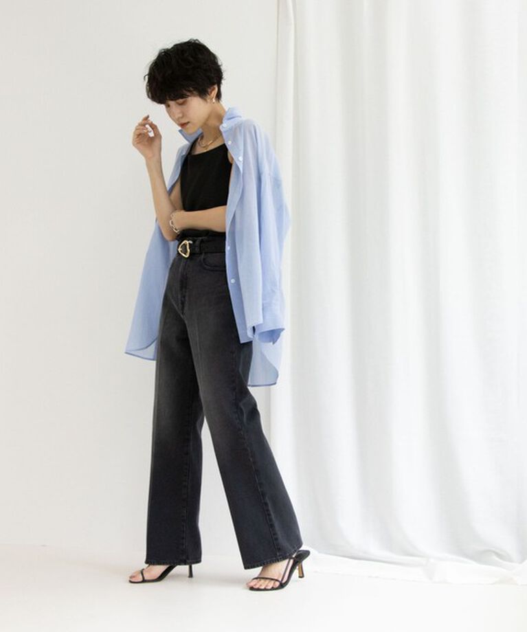 Rie Miller「【RM denim】センタープレスハイウエストデニム」|デニム|