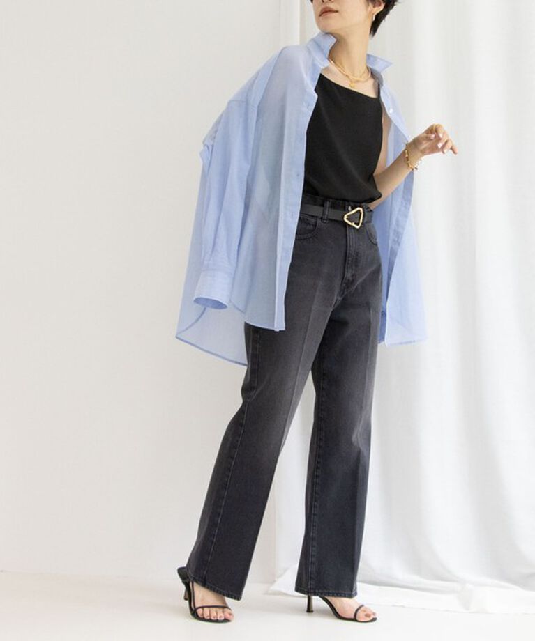 Rie Miller「【RM denim】センタープレスハイウエストデニム」|デニム|