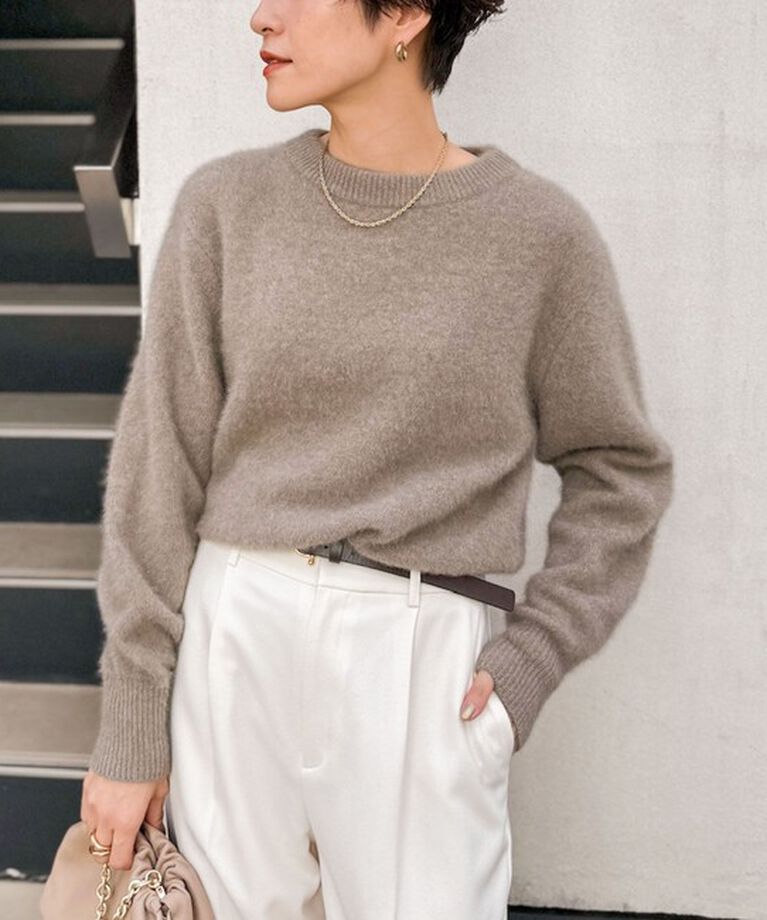 NOLLEY'S「ヘアリーモックネックプルオーバーニット」|ニット・セーター|