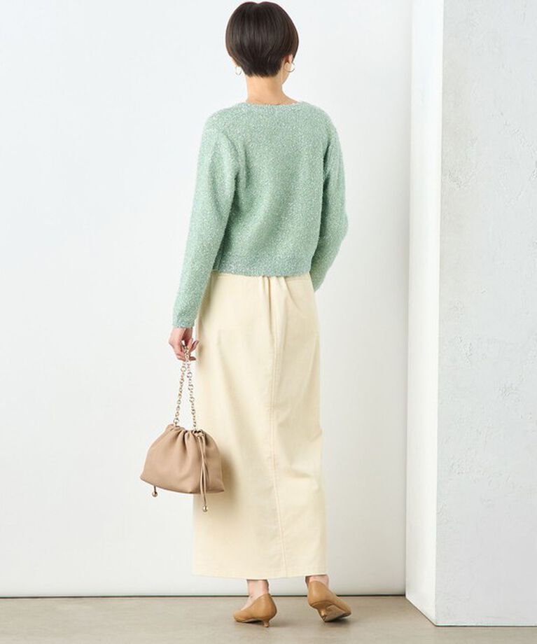 NOLLEY'S sophi「カシミヤ混キラキラフェザークルーネックカーディガン」|カーディガン|