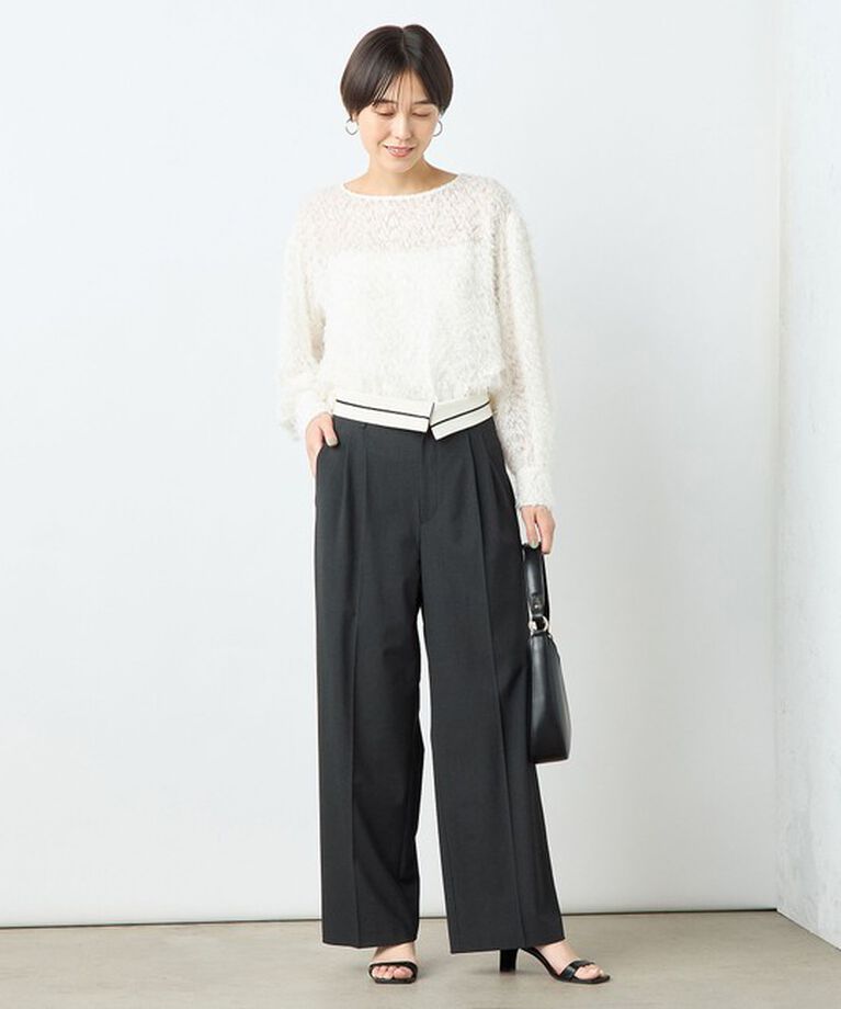 NOLLEY'S sophi「＜飯豊まりえさん着用＞ウォッシャブルウエスト折り返し2WAYワイドパンツ」|その他|