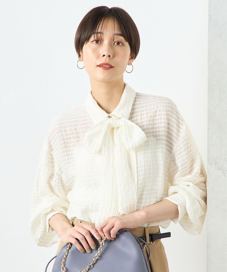 NOLLEY'S sophi「モールボーダーボウタイブラウス」|シャツ・ブラウス|