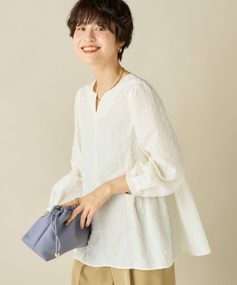 NOLLEY'S sophi「ドットジャガードタフタペプラムブラウス」|シャツ・ブラウス|ホワイト系その他2