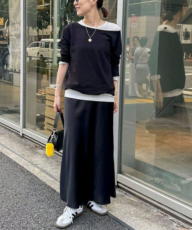 Rie Miller「ワイドネックミニ裏毛プルオーバーカットソー」|Tシャツ・カットソー|