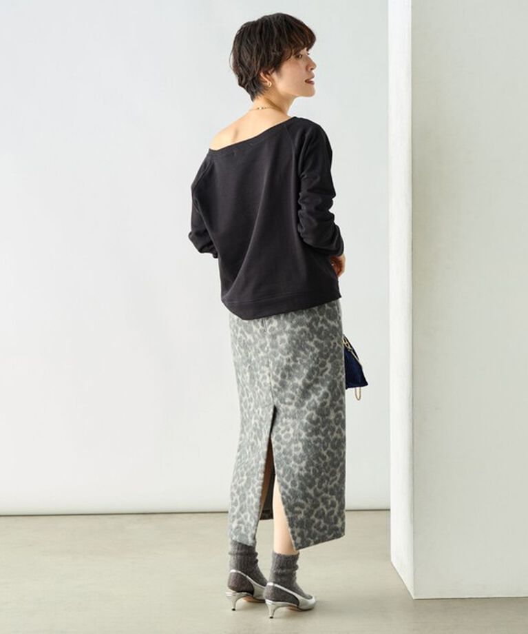 Rie Miller「ワイドネックミニ裏毛プルオーバーカットソー」|Tシャツ・カットソー|