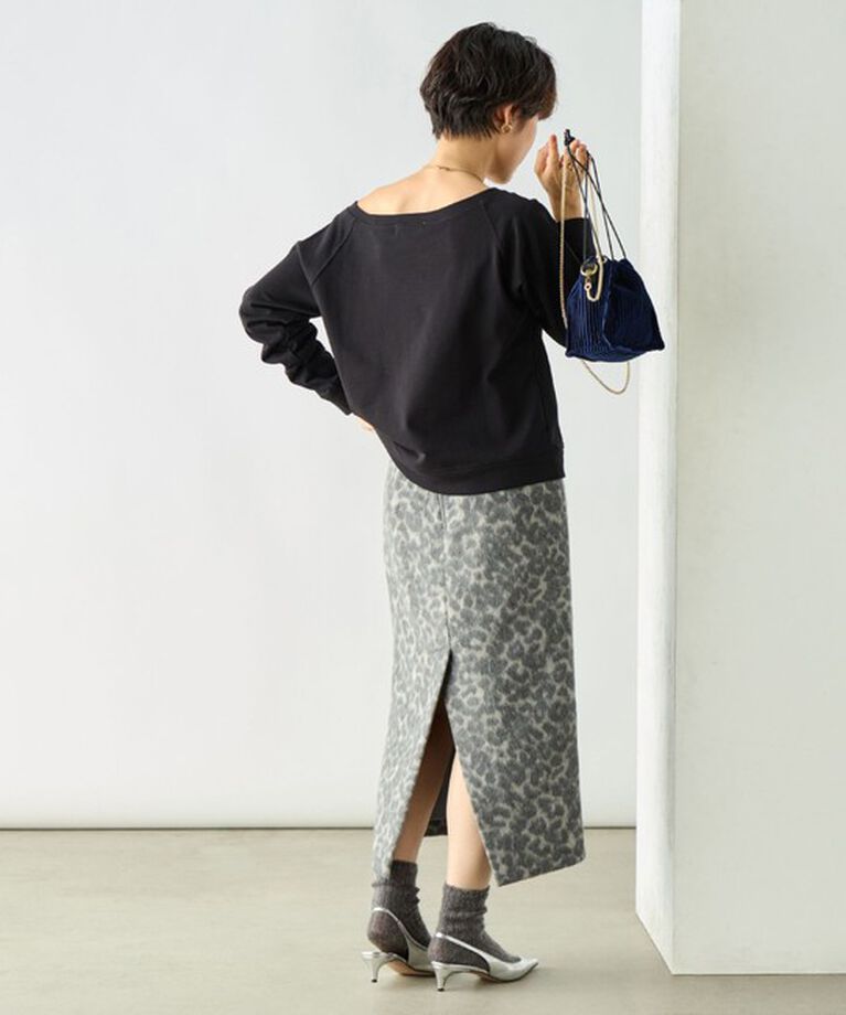 Rie Miller「ワイドネックミニ裏毛プルオーバーカットソー」|Tシャツ・カットソー|
