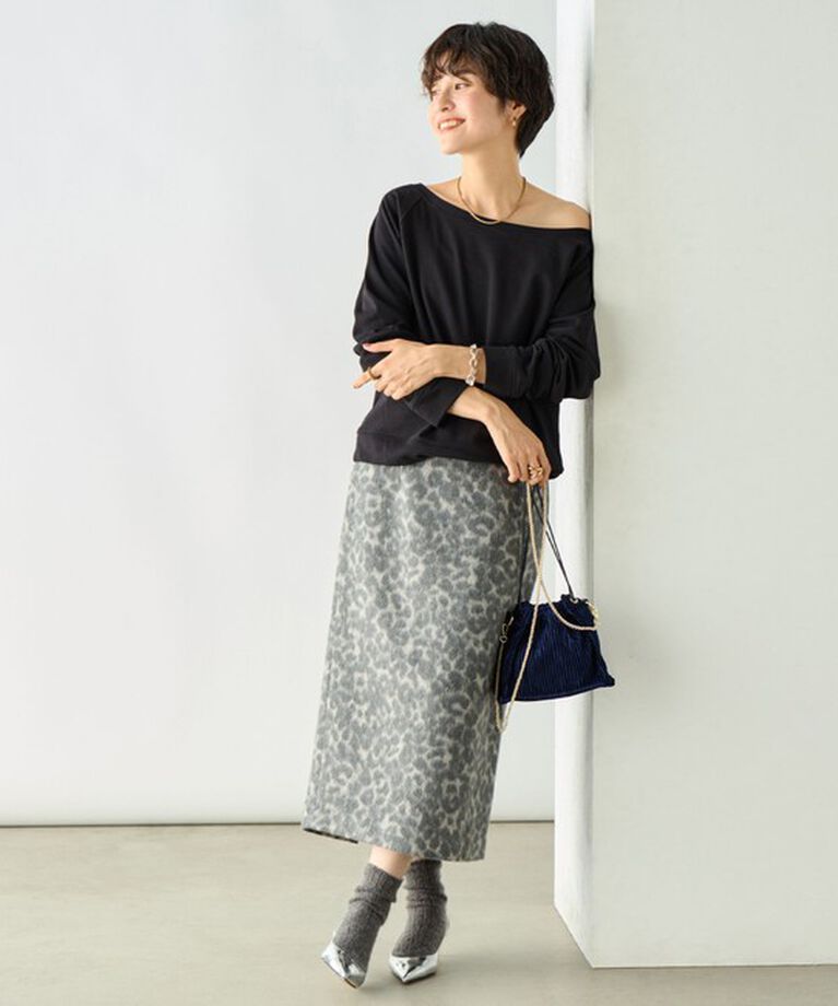 Rie Miller「ワイドネックミニ裏毛プルオーバーカットソー」|Tシャツ・カットソー|
