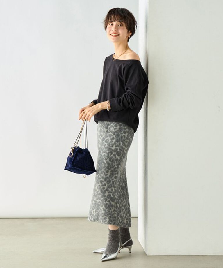 Rie Miller「ワイドネックミニ裏毛プルオーバーカットソー」|Tシャツ・カットソー|