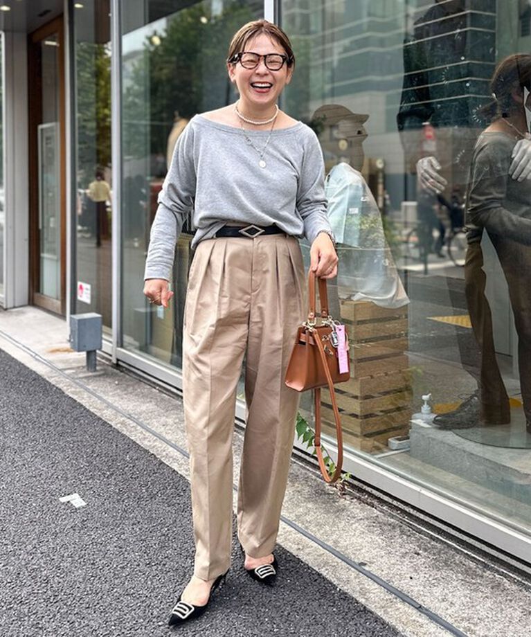 Rie Miller「ワイドネックミニ裏毛プルオーバーカットソー」|Tシャツ・カットソー|