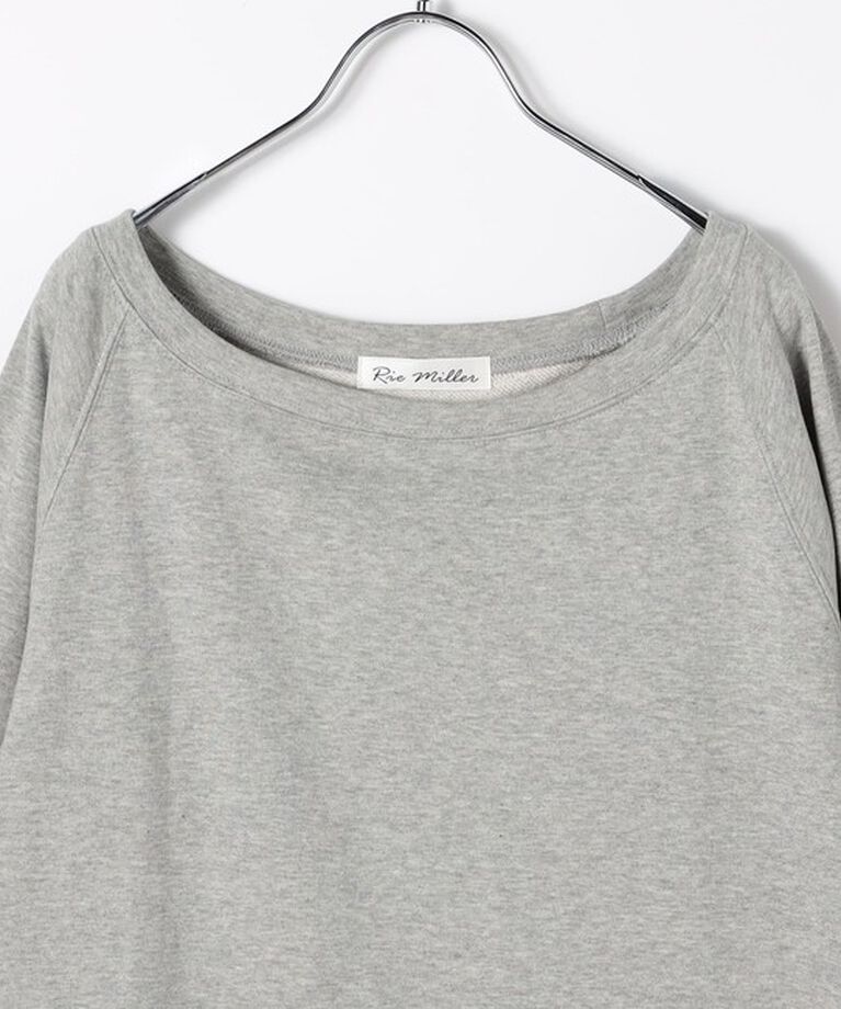 Rie Miller「ワイドネックミニ裏毛プルオーバーカットソー」|Tシャツ・カットソー|