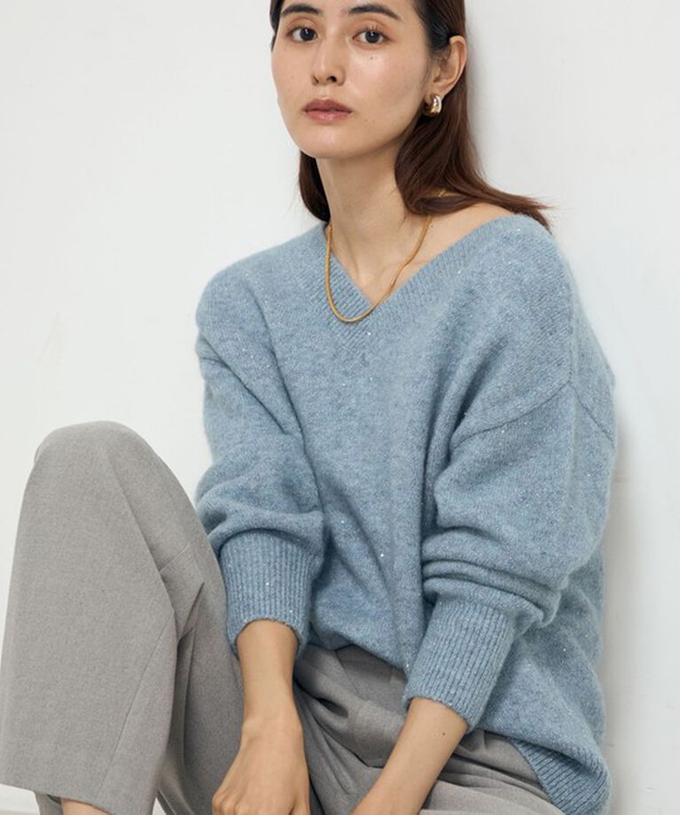 NOLLEY'S sophi「モヘヤラメスパンコール2WAYプルオーバーニット」|ニット・セーター|