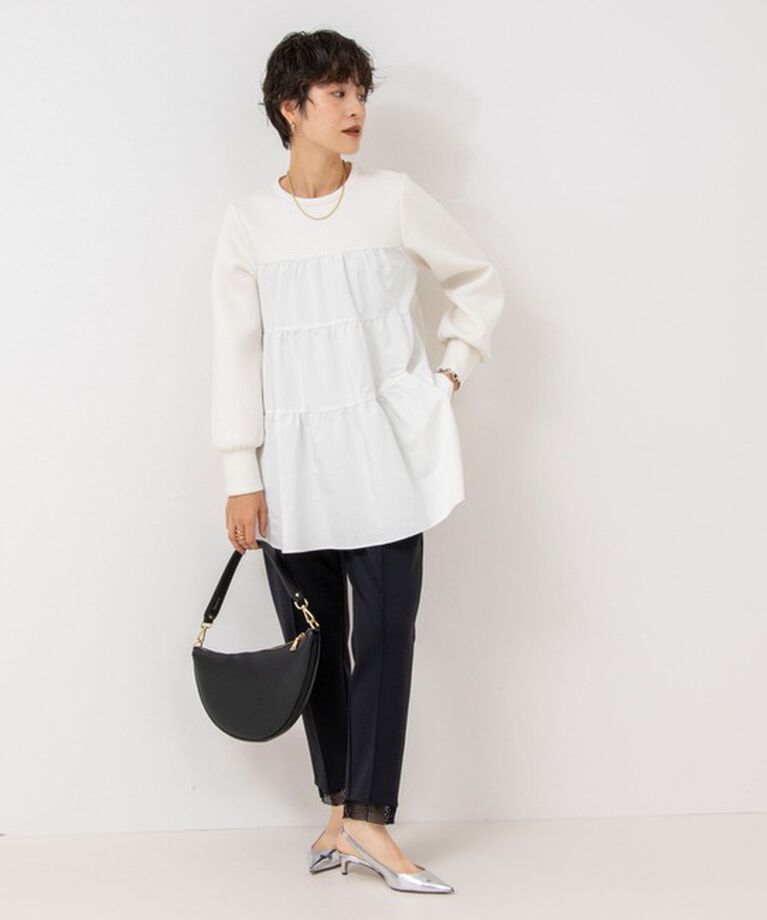 NOLLEY'S「ウォッシャブルティアード切替ダンボールプルオーバーカットソー」|Tシャツ・カットソー|