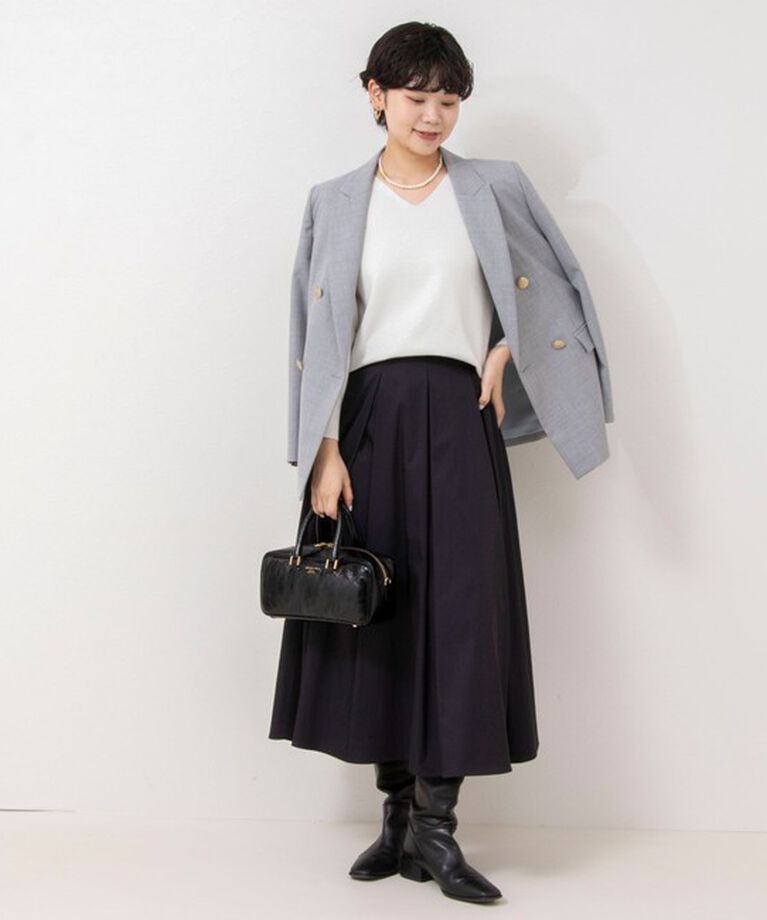 NOLLEY'S sophi「《手洗い可能》ラメ総針パワショルVネックプルオーバーニット」|ニット・セーター|