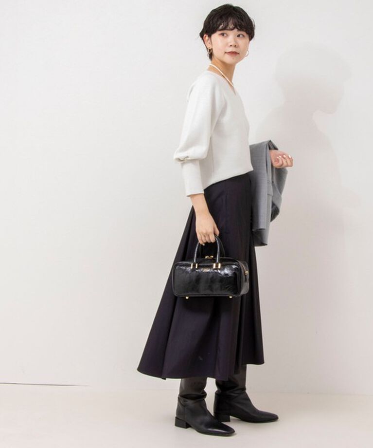 NOLLEY'S sophi「《手洗い可能》ラメ総針パワショルVネックプルオーバーニット」|ニット・セーター|